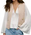 Autumn Cashmere Open Front Texture Vest In Beige In Neutral