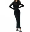 Autumn Cashmere Open Pointelle Midi Dress In Algae In Black