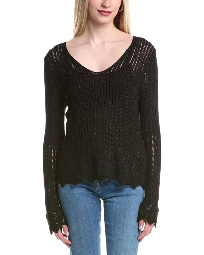 Autumn Cashmere Open Stitch Cashmere-blend Sweater In Black