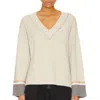 Autumn Cashmere Oversized V With Crochet Details In Multi