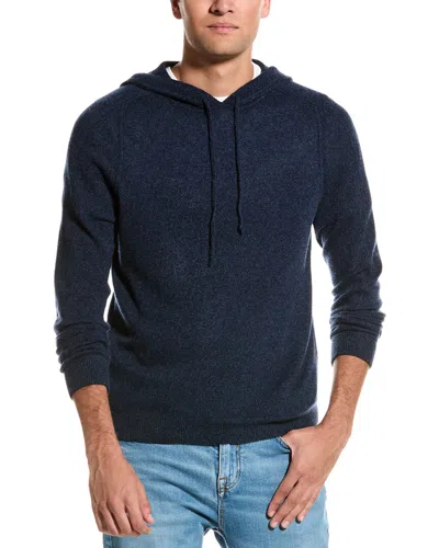 Autumn Cashmere Panel Coverstitch Cashmere Hoodie In Blue