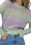 Autumn Cashmere Plaited Panel Rib Crew In Pistachio