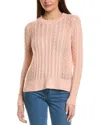 Autumn Cashmere Pointelle & Cable Cashmere Sweater In Pink