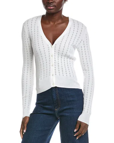 Autumn Cashmere Pointelle Cardigan In White