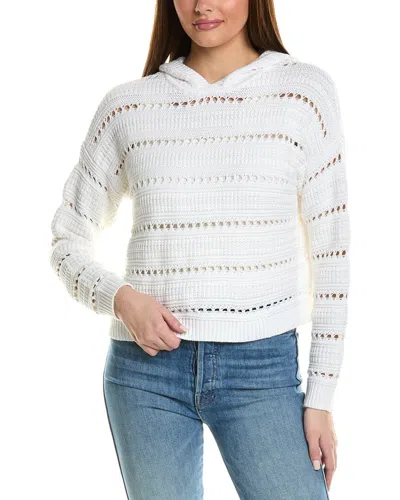 Autumn Cashmere Solid Pointelle Hoodie In Bleach White