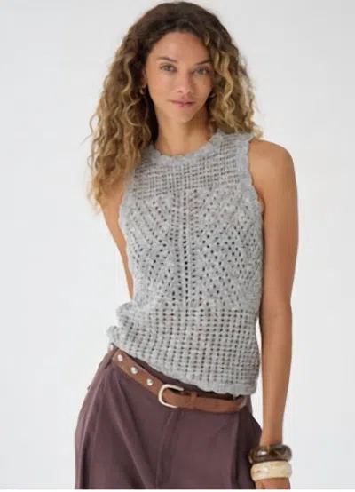 Autumn Cashmere Pointelle Tank In Greystone In Gray
