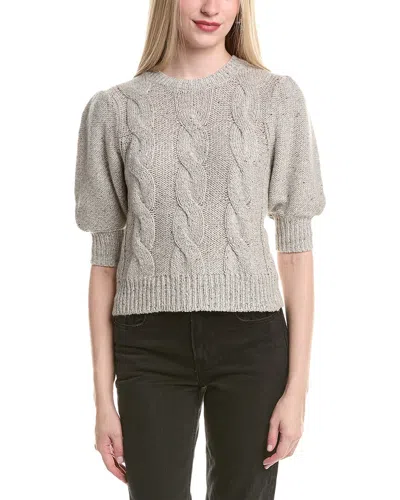 Autumn Cashmere Puff Sleeve Cable Cashmere & Wool-blend Sweater In Gray