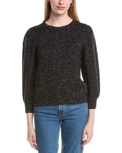 Autumn Cashmere Puff Sleeve Wool & Cashmere-blend Sweater In Black
