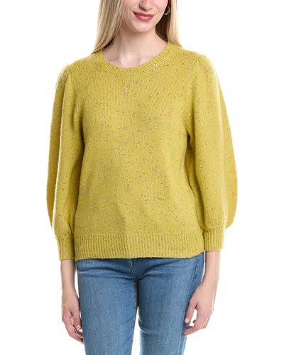 Autumn Cashmere Puff Sleeve Wool & Cashmere-blend Sweater In Yellow