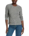 Autumn Cashmere Raw Edge Cashmere & Silk-blend Sweater In Gray