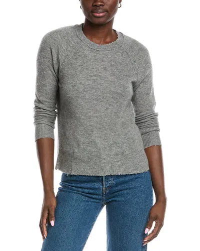 Autumn Cashmere Raw Edge Cashmere & Silk-blend Sweater In Gray