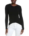 Autumn Cashmere Raw Edge Cashmere Sweater In Black