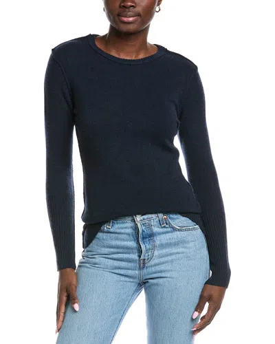 Autumn Cashmere Raw Edge Cashmere Sweater In Blue