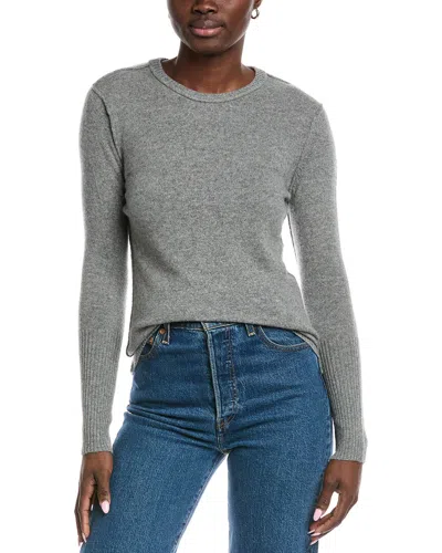 Autumn Cashmere Raw Edge Cashmere Sweater In Gray