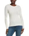 Autumn Cashmere Raw Edge Cashmere Sweater In White