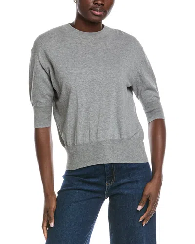Autumn Cashmere Elbow Sleeve Relaxed Crew Pullover In Piper In Gray