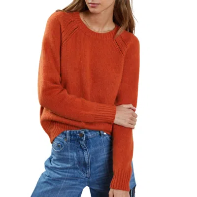 Autumn Cashmere Relaxed Open Raglan Crew In Henna In Multi