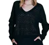 Autumn Cashmere Reversible 2-tone Pointelle Boxy V In Black/camo In Black