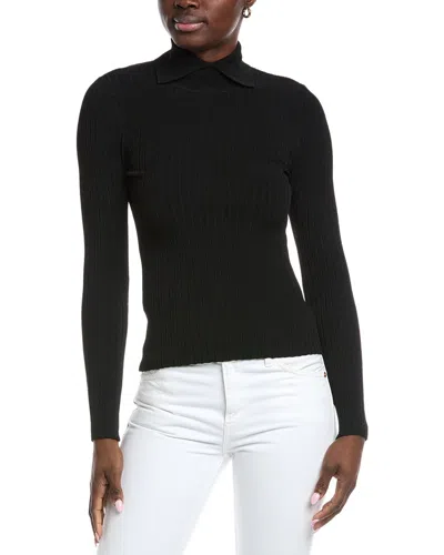 Autumn Cashmere Rib Collar Sweater In Black