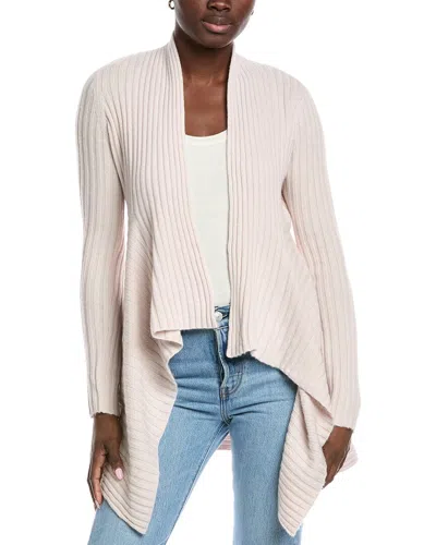 Autumn Cashmere Rib Drape Cashmere & Wool-blend Cardigan In Pink
