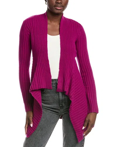 Autumn Cashmere Rib Drape Cashmere & Wool-blend Cardigan In Purple