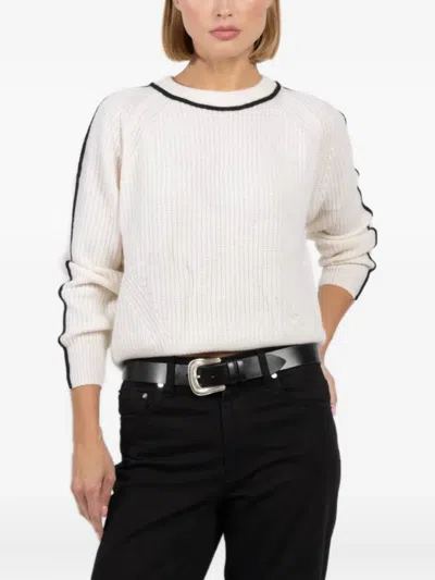 Autumn Cashmere Ribbed-knit Sweater In White