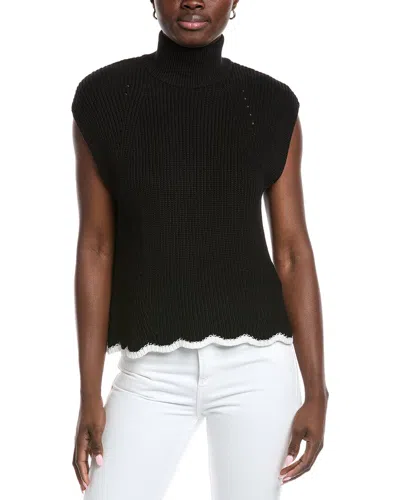 Autumn Cashmere Scallop Edge Sweater In Black