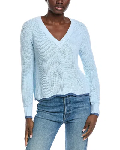 Autumn Cashmere Scallop Shaker Sweater In Blue