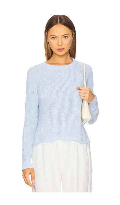 Autumn Cashmere Scallop Shaker Sweatshirt In Baby Blue