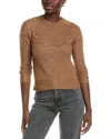 Autumn Cashmere Scalloped Pointelle Yoke Cashmere & Silk-blend Sweater In Brown