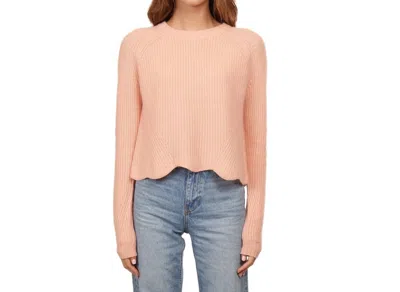 Autumn Cashmere Scalloped Shaker Sweater In Bellini