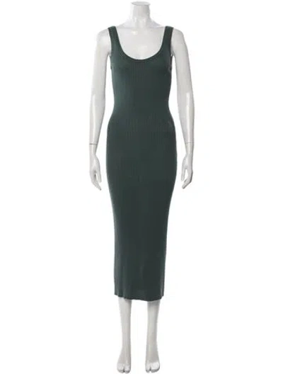 Pre-owned Autumn Cashmere Scoop Neck Midi Length Dress In Green