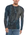 Autumn Cashmere Scorched Print Cashmere Crewneck Sweater In Gray