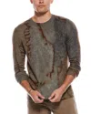 Autumn Cashmere Scorched Print Cashmere Crewneck Sweater In Gray