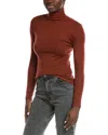 Autumn Cashmere Second Skin Sheer Mock Cashmere Sweater In Brown
