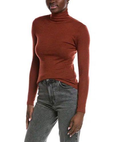 Autumn Cashmere Second Skin Sheer Mock Cashmere Sweater In Brown