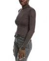 Autumn Cashmere Second Skin Sheer Mock Cashmere Sweater In Brown