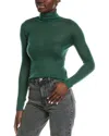 Autumn Cashmere Second Skin Sheer Mock Cashmere Sweater In Green
