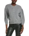Autumn Cashmere Sequin Cashmere-blend Cardigan In Gray