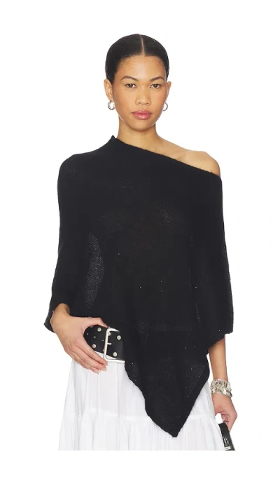 Autumn Cashmere Sequin Cropped Poncho Capelet In Black