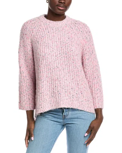 Autumn Cashmere Shaker 3/4-sleeve Alpaca-blend Sweater In Pink