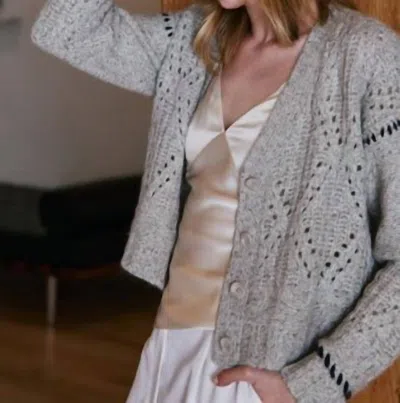 Autumn Cashmere Shaker Cardigan In Pebble/pepper In Multi