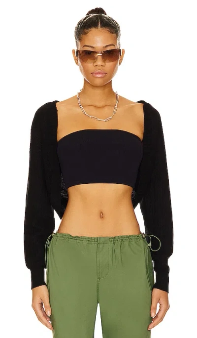 Autumn Cashmere Shaker Shrug In Black