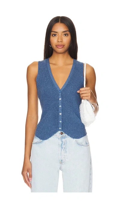 Autumn Cashmere Shaker Vest In Blue