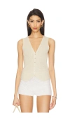 Autumn Cashmere Shaker Vest In Hemp