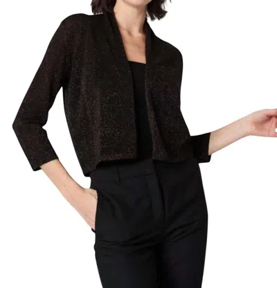 Autumn Cashmere Shimmer Collared Easy Crop Top In Black Magic In Multi