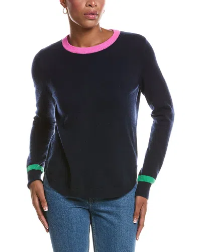 Autumn Cashmere Shirttail Crewneck Cashmere Sweater In Blue