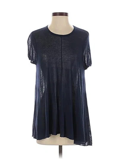 Pre-owned Autumn Cashmere Short Sleeve Top Blue Keyhole Neckline Tops