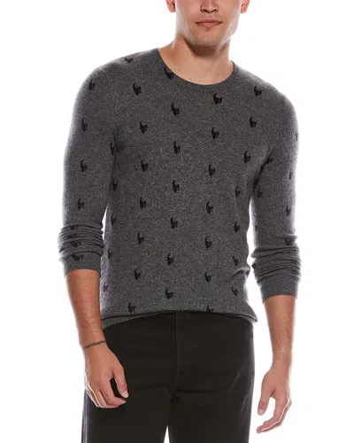 Autumn Cashmere Skull Print Cashmere Crewneck Sweater In Gray