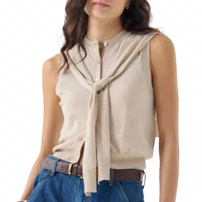 Autumn Cashmere Sleeveless Cardigan Vest In Beige In Animal Print
